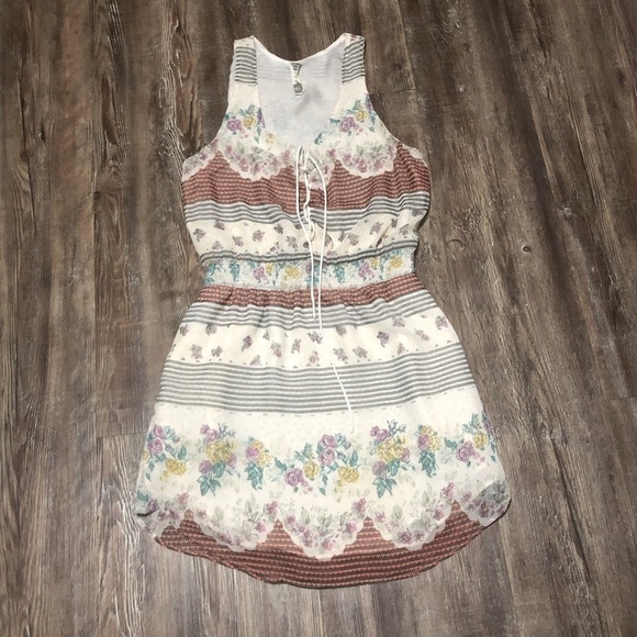 Free People Dress Women's XS Falling For Goregette Boho in Ivory Combo Mini - Picture 1 of 6